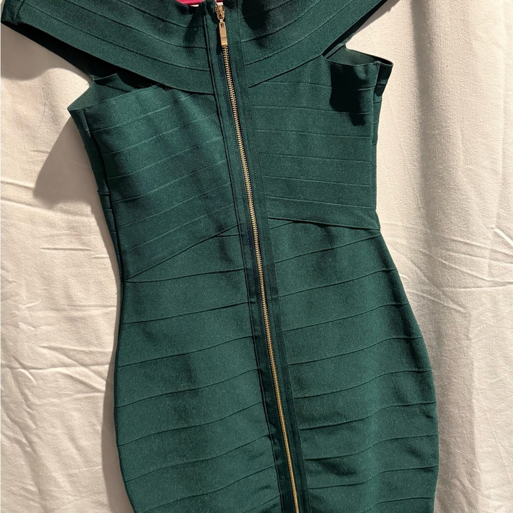 Fashion Nova Strapless Dark Green Dress‎ - Picture 4 of 4